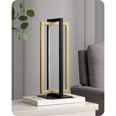 EDISHINE LED Touch Dimmbare Tischlampe, 3 Farbtemperaturen, 750 Lumen, 3000K-4500K-6000K, Nachttischlampe für Schlafzimmer, Wohnzimmer, Büro, Schreibtisch, Geschenk, Schwarz Gold