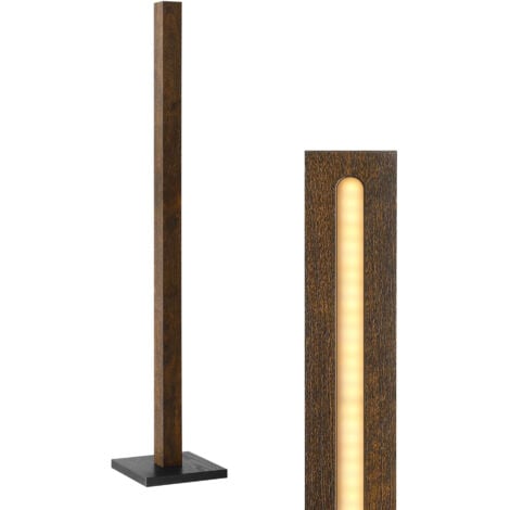 EDISHINE LED-Stehlampe aus Holz, dimmbare Standleuchte mit Fußschalter, 3000K