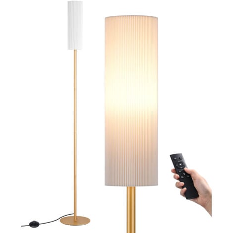 EDISHINE Stehlampe Wohnzimmer 165cm, Stehleuchte Gold mit Fernbedienung & E27 Glühbirne (3 Farbtemperaturen 3000K-6000K), Standleuchte LED Dimmbar, Modern Leselampe Schlafzimmer