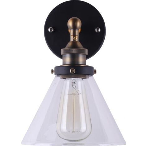 Edison crystal lampshade wall lamp steel Bronze