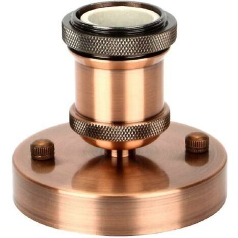 Edison Douille De Lampe E27 Vintage Adaptateur Lumière Socket Rétro Lustre Sans Fil En Céramique à L'intérieur, 1 Pack, Laiton Antique Rouge