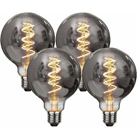 Edison-Glühbirne, 4 Stück E27 G95 4W Vintage LED-Dekorationslampen, Retro-Glühbirnen, Antik-Warmweiß, für Restaurants, Cafés, Fenster, Ausstellungsräume, Glühlampen