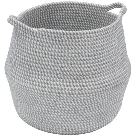 Edison Round Belly Cotton Rope Storage, Large, Grey