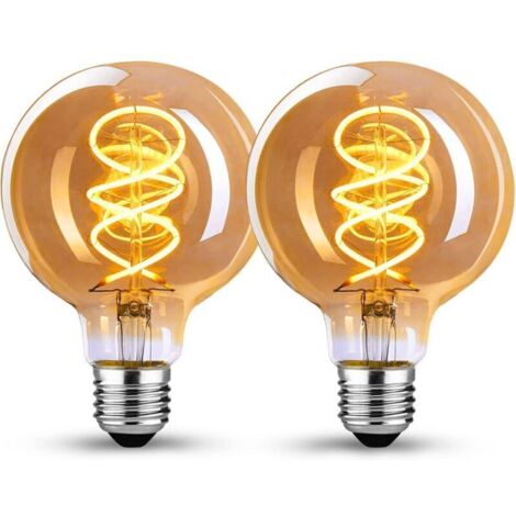 Edison Vintage Ampoule E27, E27 LED Vintage Dimmable 4W Rétro Lampe LED Blanc Chaud 2200K Edison Ampoule E27 Vintage Idéal pour la nostalgie et l'éclairage rétro dans le Home Cafe Bar - 2 pièces (G80