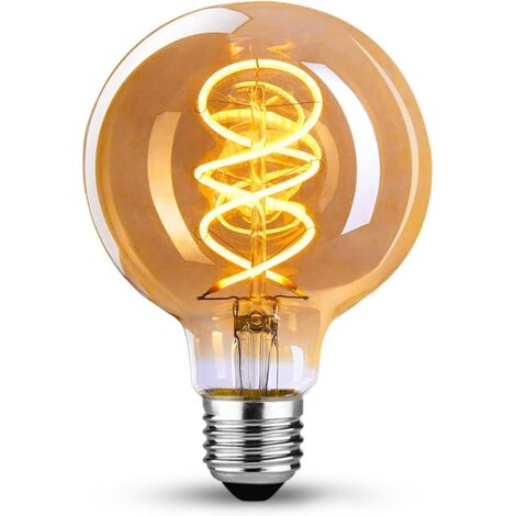 Edison Vintage Glühbirne E27, E27 LED Vintage dimmbar 4W Retro LED Lampe Warmweiß 2200K Edison Glühbirne E27 Vintage Ideal für Nostalgie und Retro-Beleuchtung in Home Cafe Bar - 1 Stück (G80 SLX)