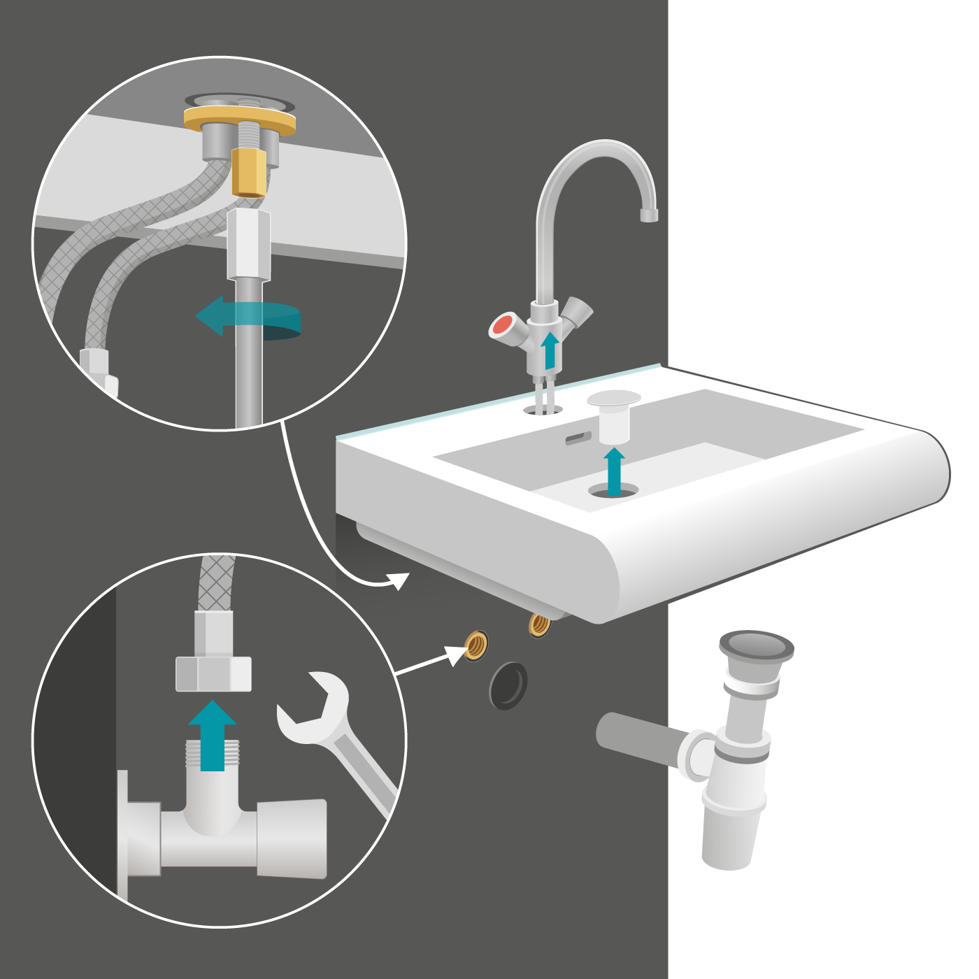 L'installation d'un robinet sans contact est parfois plus rapide que  l'installation d'un robinet manuel