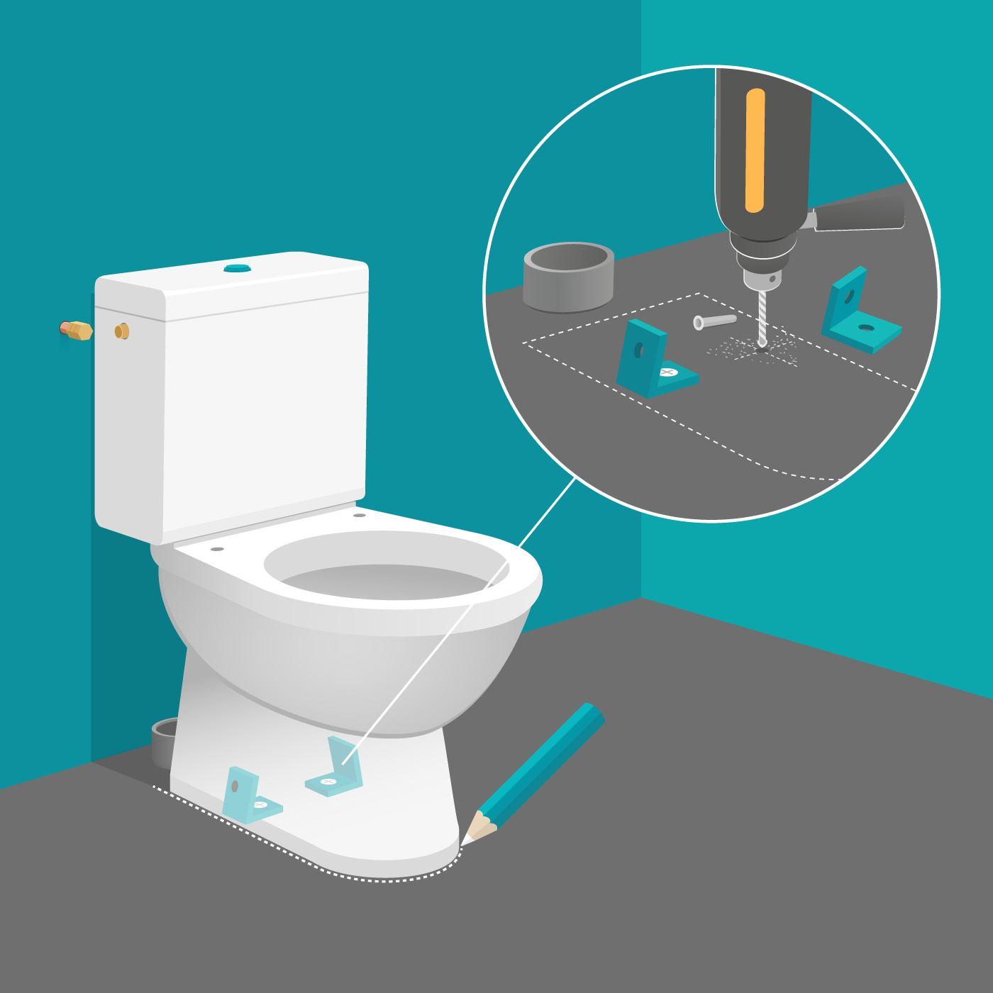 Comment fixer des wc au sol sans percer