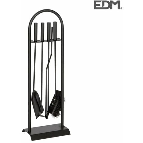 EDM 85751 Kit de Chimenea, 4 Unidades, Negro, 66 x 23 x 15 Cm