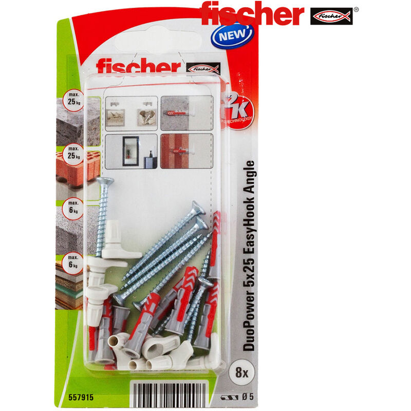 

Fischer 96357 Blister 6 Alcayatas Duopower Easyhook 6X30