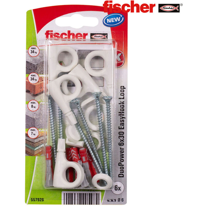 

96365 BLISTER 6 HEMBRILLA CERRADA DUOPOWER EASYHOOK 6X30 - Fischer