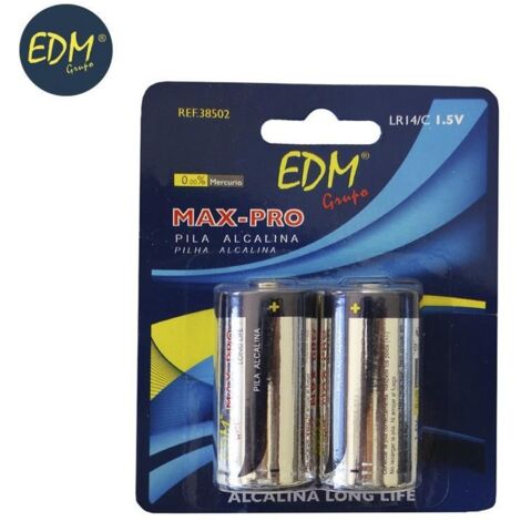 EDM-Alkalibatterie mit langer Lebensdauer C - LR14 1,5 V Blister 2 Einheiten ø26,2 x 50 mm