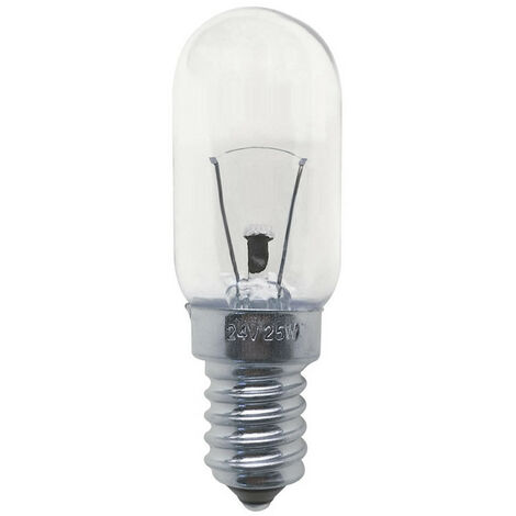 EDM – Ampoule à incandescence tubulaire E14 25W 24V – Luminosité 200lm – Température de couleur 2800K – Angle d'ouverture 360° – 97838