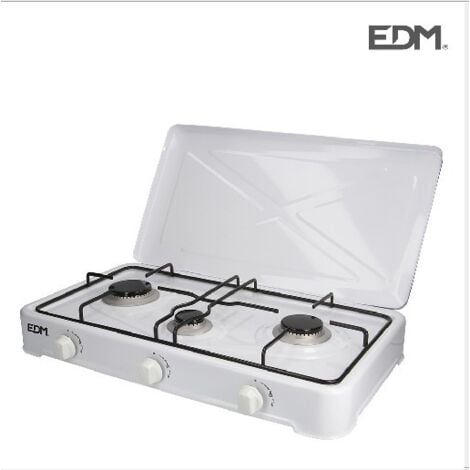 EDM COCINA GAS ESMALTADA 3 FUEGOS C/TAPA