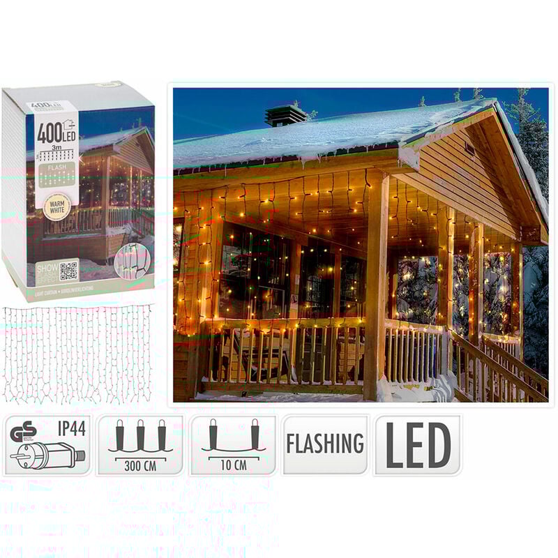 

EDM Cortina 400 leds flash blanco cálido 3x1m