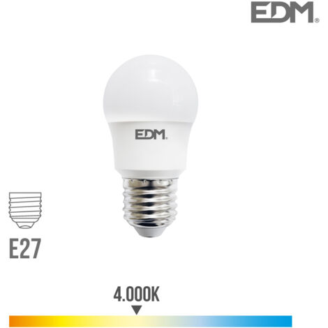 edm E27 Lampadina LED Sferica Bianca 8,5W 4000K