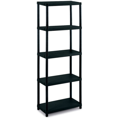 EDM – Étagère légère 5 niveaux anthracite 60x30x165 cm – Charge 25 kg par tablette – Rayonnage pour espaces optimisés
