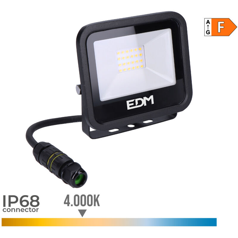 

EDM Foco proyector led 20w 1520lm 4000k luz dia black series edm