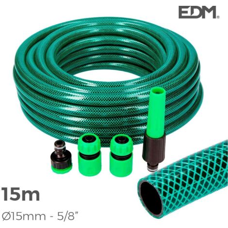 EDM-Gartenschlauch - Durchmesser 15 mm - 15 m mit Zubehör
