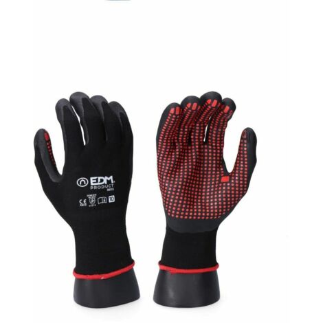 edm Guanto di protezione in nitrile nero taglia 9 ergonomico