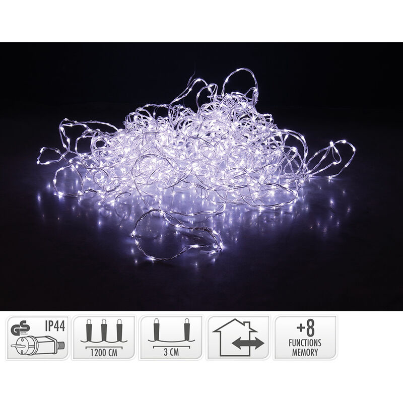 

Guirnalda soft wire 400 leds 3m blanco frio 8 funciones 12m - EDM