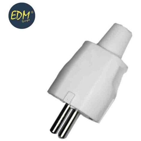 EDM-Gummistecker, 10/16 A, 250 V, T/TL, IP44, 4,8 mm, Weiß (verpackt)