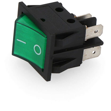 EDM – Interrupteur bipolaire 15A 250V vert encastrable – Polypropylène – IP20 pour espaces intérieurs – Usage domestique
