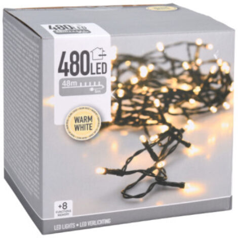 edm Lichterkette Funkelnd Weiß 48 Meter 480 LED