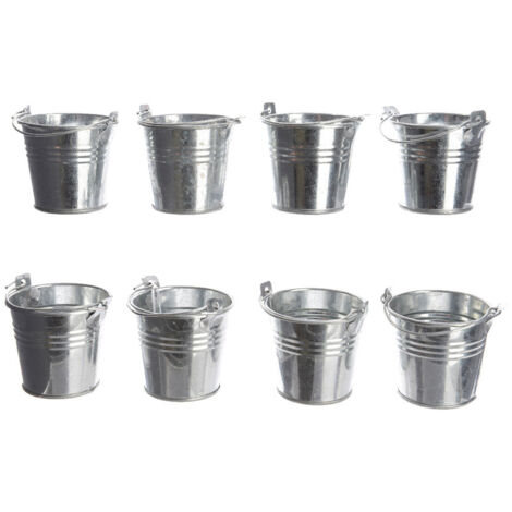 EDM – Mini seau en zinc Ø7x6cm – Finition métallisée – Anse solide pour rangement – Décoration intérieure moderne