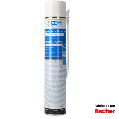 EDM – Mousse polyuréthane expansive 750ml – Pour espaces confinés – Durcit à l'humidité – Application précise pour bois dur