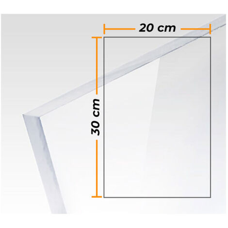 EDM – Plaque en plexiglas acrylique coulé transparent 3 mm – 20 x 30 cm – Transparence 93% – Résistante aux intempéries et UV