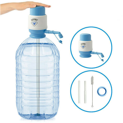 EDM – Pompe à main avec robinet pour bouteilles d'eau – Capacité 5 et 8 litres – Matériau polypropylène – Compatible embouchure 48mm et 38mm