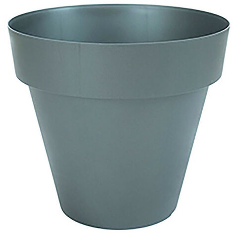 EDM – Pot de fleurs d'injection couleur anthracite Ø14cm – Haute résistance au soleil – Texture semi-mat – Pour espaces extérieurs
