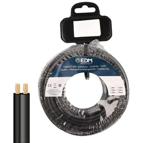 EDM Prodotto Cavo Parallelo Piatto EDM 28712 Nero 10 m 2 x 0,75 mm - Brand EAN: 8425998287127