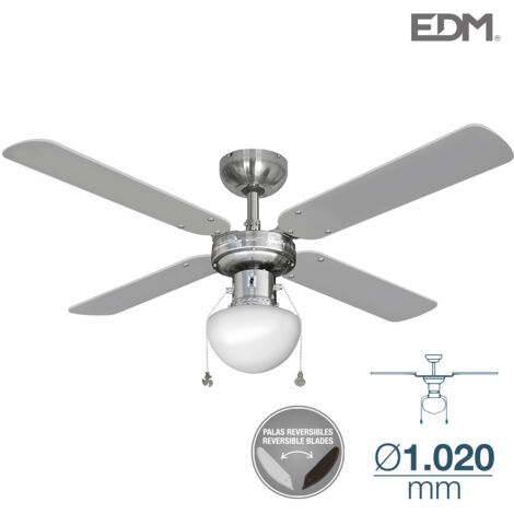 edm-product EDM Caribe 50W Deckenventilator Chrom 102 cm