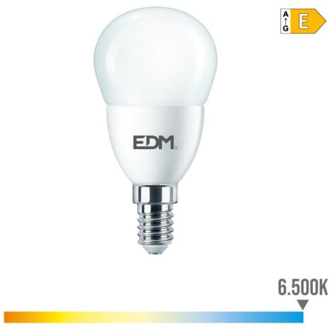 EDM Sphärische LED-Glühbirne E14 7W 806lm 6500K Kaltlicht Ø4,8x9,5cm