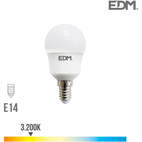 EDM Sphärische LED-Glühbirne E14 8,5 W 880 lm 3000 K warmes Licht Ø4,5 x 8,8 cm