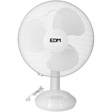 EDM Tischventilator Weiß 45 Watt Ø 40 cm