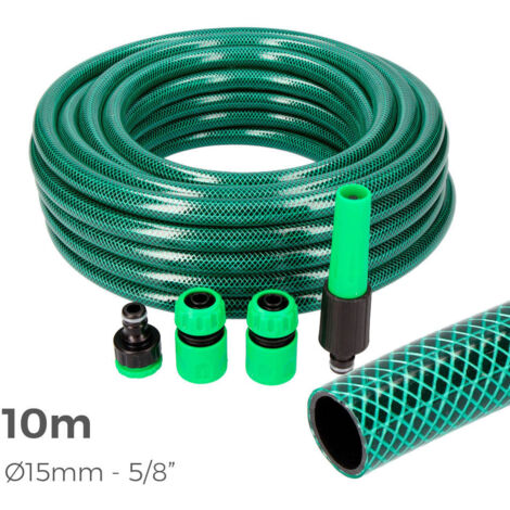 EDM – Tuyau d'arrosage 10 m – Diamètre intérieur 15 mm – 3 couches flexible et résistant – Traitement anti-UV et anti-algues