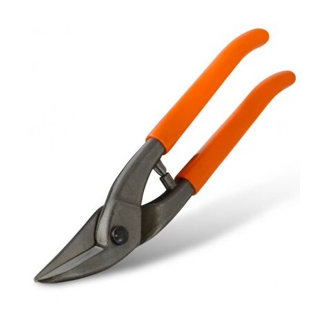 Edma – Cisaille à tôle forgée gauche 250 mm – Tranchants traités induction pour inox et zinc – Poignées isolantes PVC – Capacité de coupe 1,5 mm