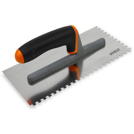 Edma – Platoir cranté 280 mm en inox – Monture polyamide renforcé – Manche ergonomique bi-matière – 255655