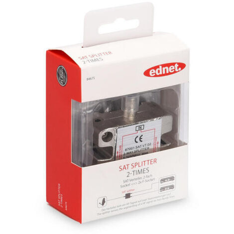 Ednet 84675 cable divisor y combinador Divisor de señal para cable coaxial Metálico