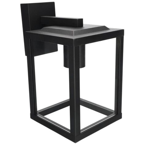 Edo Solutions – Applique extérieure GAIA S noire E27 – Aluminium et verre – IP44 pour montage en saillie – Dimensions 258x145mm - EDO777370
