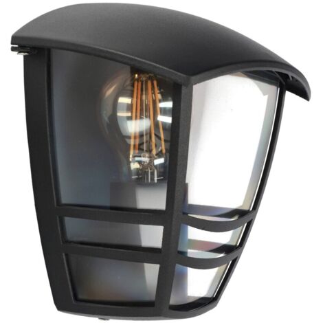 Edo Solutions – Applique extérieure noire IP44 – Aluminium et polycarbonate – Culot E27 – 40W max – Hauteur 196mm – Largeur 175mm – Profondeur 130mm - EDO777379