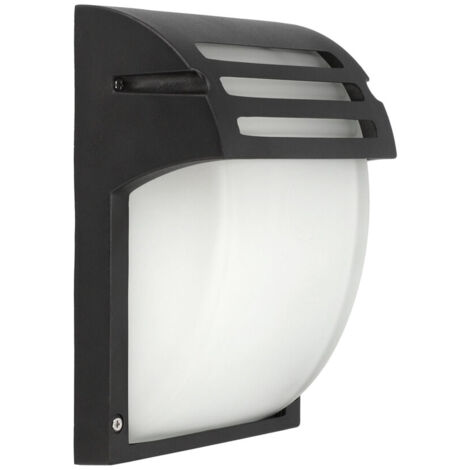 Edo Solutions – Applique extérieure ZOFIN S E27 IP44 noir aluminium – Diffuseur en verre – Montage en saillie – Résistante aux intempéries