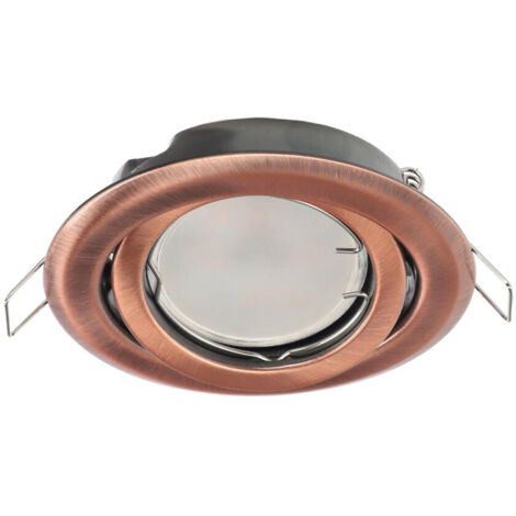 Edo Solutions – Spot de plafond encastrable rond réglable IP20 – Cuivre – 35W – Tension 220-240V AC – Pour intérieur – Montage encastré – Ø96mm - EDO777301