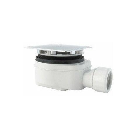 Edouard Rousseau – Bonde de douche carrée extra plate Ø 90 mm – Grille en ABS chromée – Sortie horizontale pour receveurs acryliques et céramiques