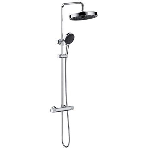 Edouard Rousseau - Colonne de Douche Thermostatique CONCAVE - Douchette 3 Jets - Sécurité anti brûlure - Chromé