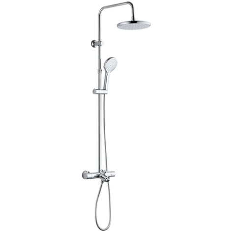 Edouard Rousseau - Colonne de Douche Thermostatique MILA – Tête 226 mm Orientable – Bras Télescopique Rotatif – Support Coulissant Inclinable – Chromé