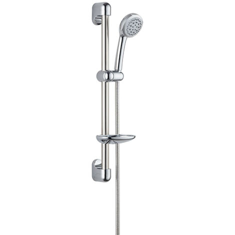 Edouard Rousseau – Combiné barre de douche HEKO 60 cm – Inox chromé – Flexible 1,50 m – Douchette 5 jets – Installation facile