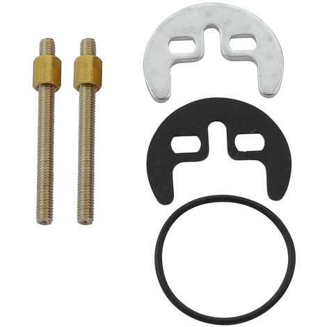 Edouard Rousseau – Kit de fixation pour robinet 2 tiges – Plaque en acier, rondelles en caoutchouc – Longueur 70mm, diamètre 6mm pour installation solide